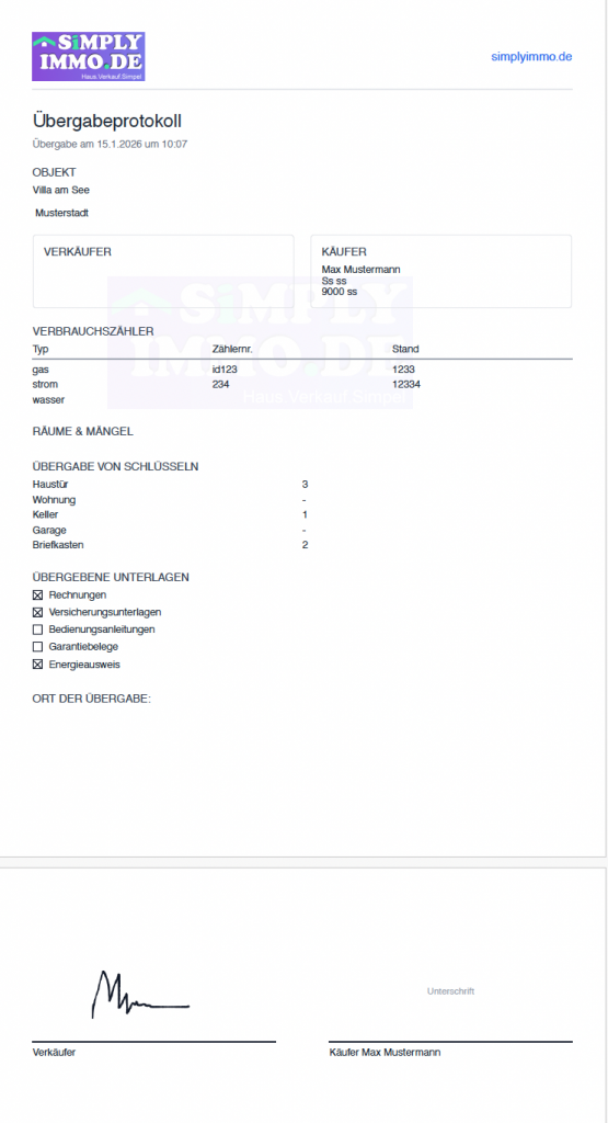 PDF Übergabeprotokoll unterschrieben