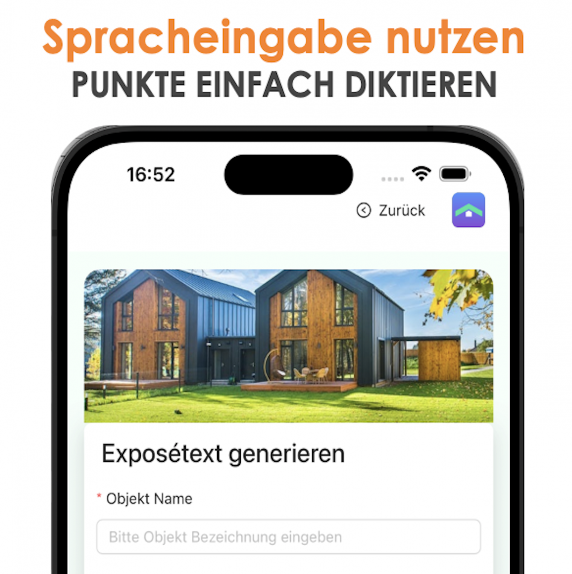 MIt Spracheingabe das Expose erstellen